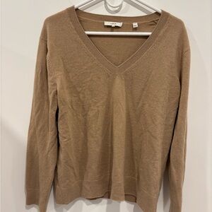 Vince Classic Camel V-Neck Sweater